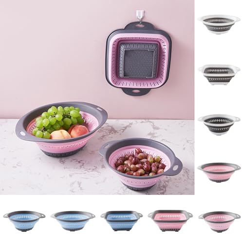 JOYO Collapsible Colander Strainer Silicone with Handle Kitchen Essential