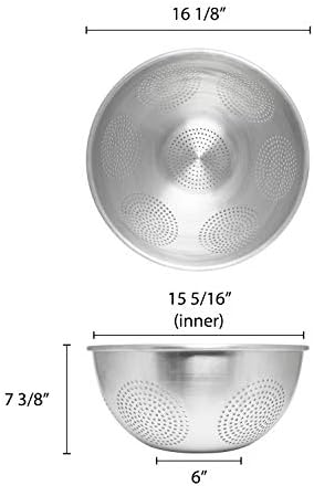 Thunder Group 15-Quart Heavy Duty Aluminum Colander 1