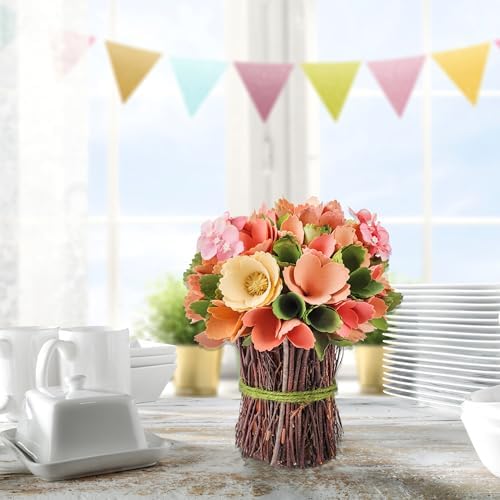 National Tree Company Artificial Pink and Yellow Floral Bundle 9 Inches