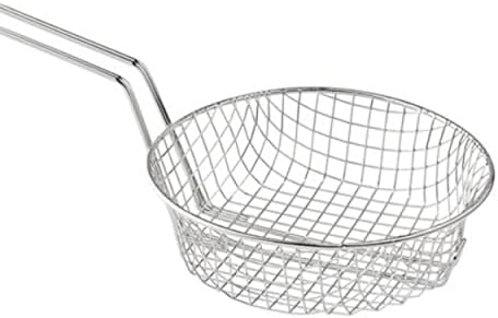 TrueCrawarf 12 Round Coarse Mesh Culinary Basket Nickel-Plated 9-18 Handle Length