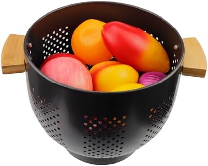 Antrader Metal Colander with Wood Handle
