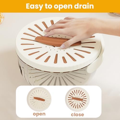 Efficient 2-in-1 Produce Washer with Foldable Handle