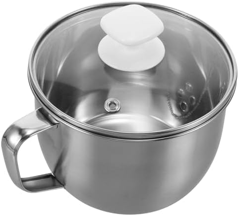 Stainless Steel Oil Strainer Pot with Glass Lid for Grease Removal