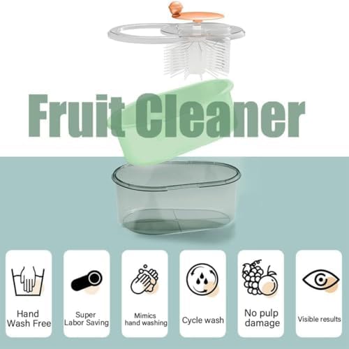 ACMEDICA Fruit Cleaner Spinner with Brush Blue