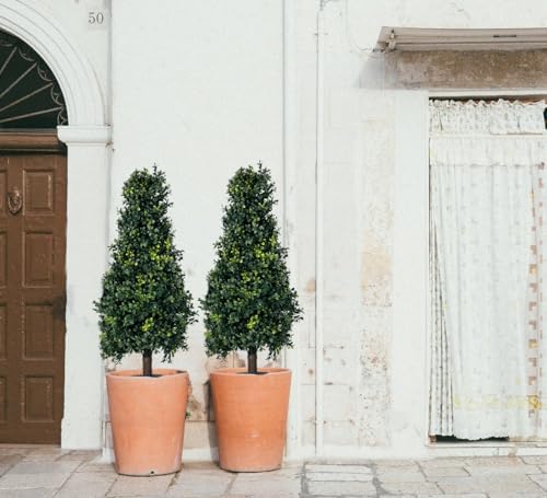 Artificial Boxwood Bush Cone 35 Tree with Spike