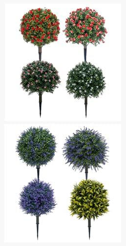 Lush artificial boxwood tree with realistic foliage