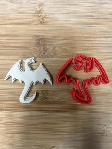Flying Dragon Cookie Cutter - antique silver