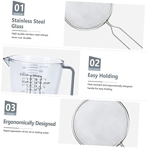 1 Set Glass Measuring Cups Stainless Steel