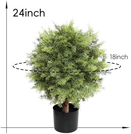 Realistic artificial cypress topiaries 2 pack