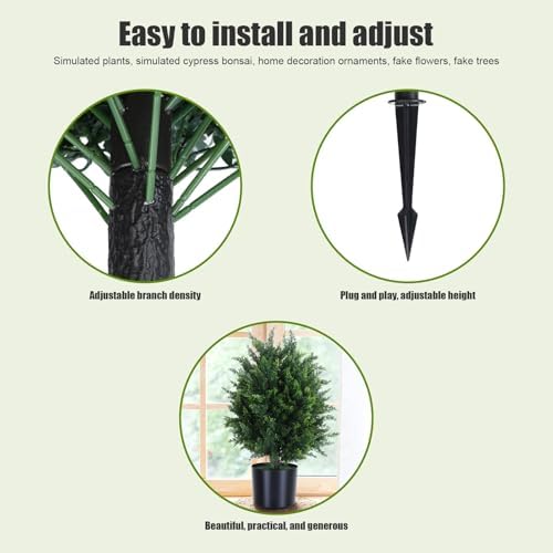 2165 Artificial Cedar Topiary Ball Tree Set of 2