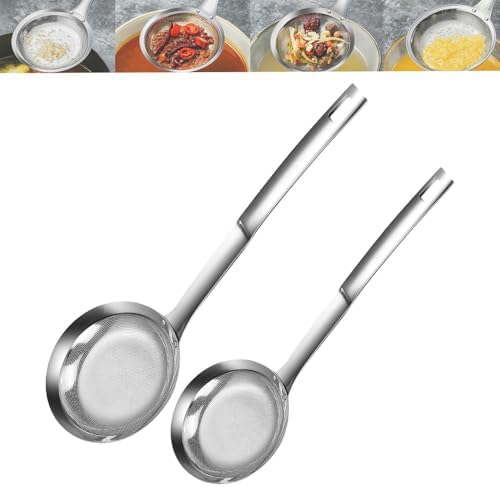 Stainless Steel Fine Mesh Colander with Handle 2PCS