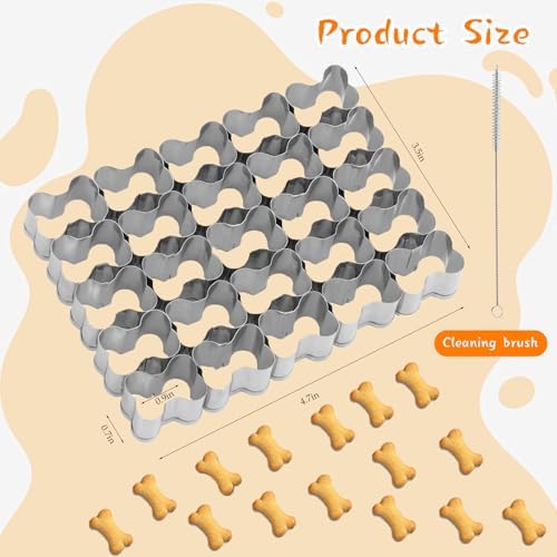 Stainless Steel Dog Bone Cookie Cutter with 25 Cavities