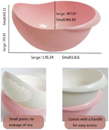 2-in-1 Rice Colander VegetableFruit Cleaning Basket Sturdy Kitchen Tool