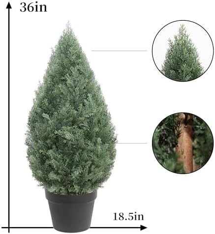Set of 2 Artificial Cedar Topiary