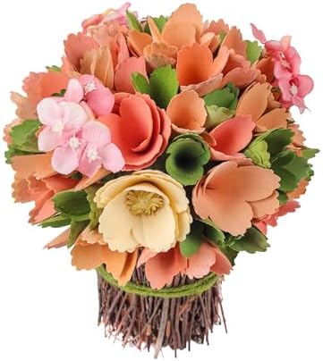 National Tree Company Artificial Pink and Yellow Floral Bundle 9 Inches