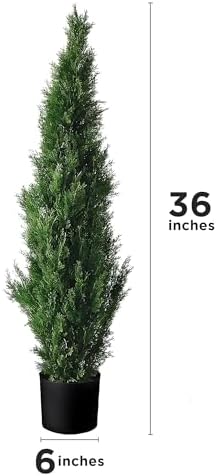 Set of 2 Pre-Potted 3-Foot Cedar Faux Trees