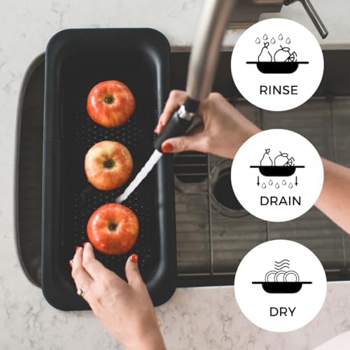 Dreamroo Collapsible Multi-Purpose Colander Over the Sink 145-195 Inch Black