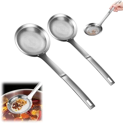 Beyonddraw Fine Mesh Stainless Steel Colander Spoon Hands-Free Cooking
