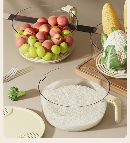 Versatile Fruit Vegetable Washer with Rice Strainer for Easy Cleaning