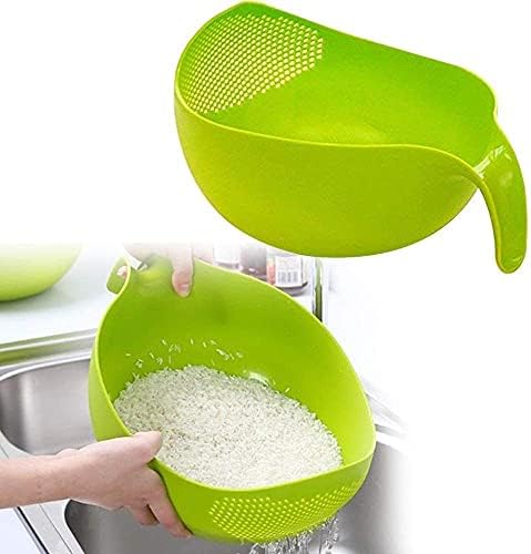 Cool 21 Qt Rice Washer Strainer with Handle Pink