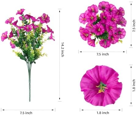 IVYDALE Natural-Aesthetic Outdoor Fuchsia Morning Glory Eucalyptus Plant Bundle