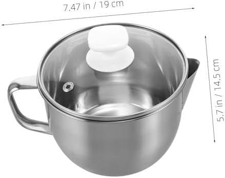 BEBEMOKO 304 Stainless Steel Grease Separator with Glass Lid