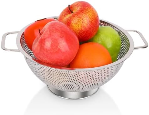 3QT stainless steel colander lifetime guarantee easy to clean
