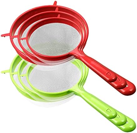 3-Piece Plastic Mesh Strainer with Long Handle