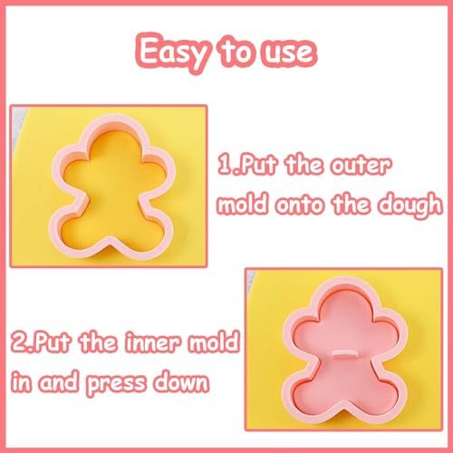 10 Mini Gingerbread Man Cookie Cutters 3D Raised Christmas Ornament