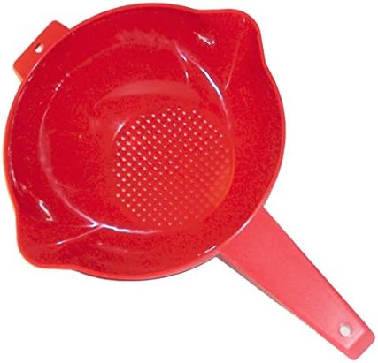 Tupperware 2 Qt Red Colander Strainer with Handle Spouts