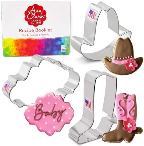 CowboyCowgirl Cookie Cutters 3-Pc Set Made in USA Wild West Baking Fun