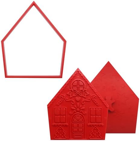 PME Christmas Cookie Cutters Stamps Gingerbread House Set of 3