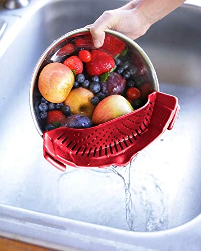 Salbree Clip On Food Strainer Set DK Red