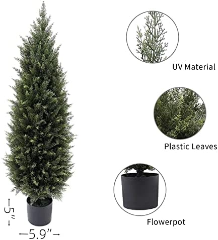 Realistic 48 Artificial Cedar Outdoor Topiaries