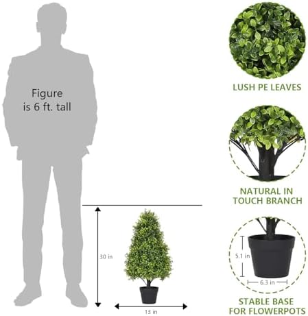 Azoco Outdoor Artificial Topiary 30in Set of 2