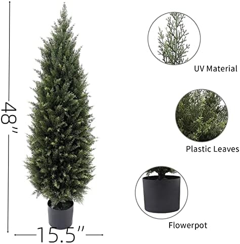 Realistic 48 Artificial Cedar Outdoor Topiaries