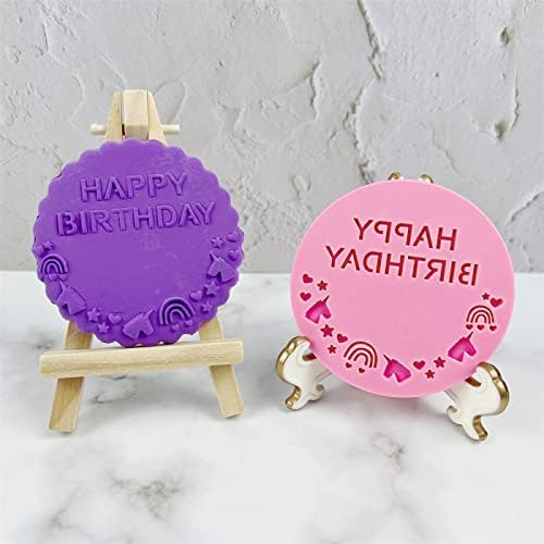 Aggert Silicone Bake Molds Happy Birthday Pattern 2Pcs