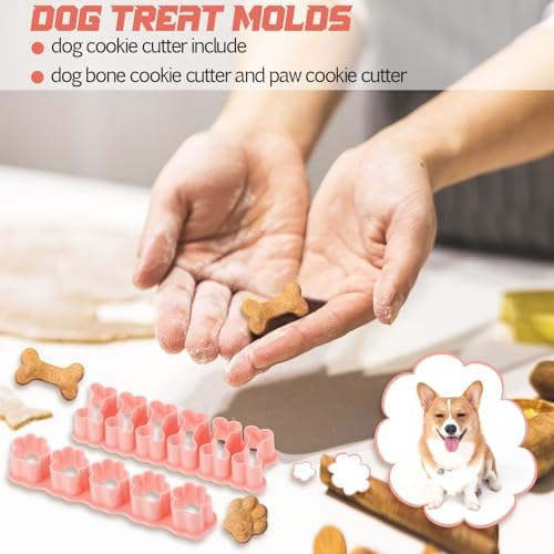 Mini Dog Cookie Cutter Set for Baking Fun Morandi Pink