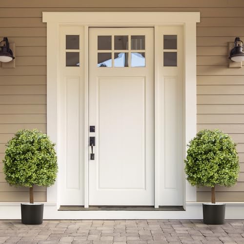 24-inch Real Touch Leaves - Set of 2 Artificial Topiary Trees