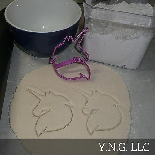 UNIQUE YNGLLC UNICORN FACE HEAD OUTLINE MAGICAL ANIMAL COOKIE CUTTER