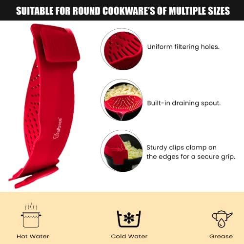 Salbree Clip On Food Strainer Set DK Red