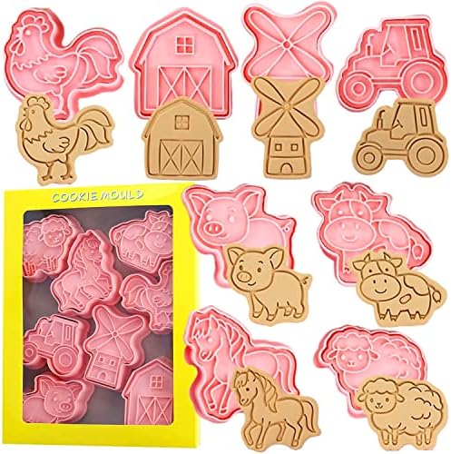Crethinkaty Farm Animal Cookie Cutter Set - Delightful Animal Mold Essential Baking Tools