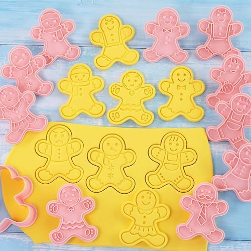 10 Mini Gingerbread Man Cookie Cutters 3D Raised Christmas Ornament