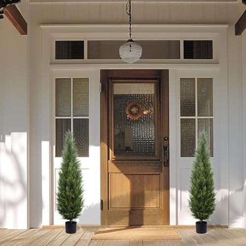 Durable 43ft Potted Cedar Topiary Tree for Indoors Outdoors