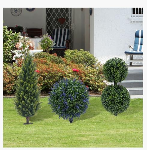 Artificial Potted Boxwood Tree Set