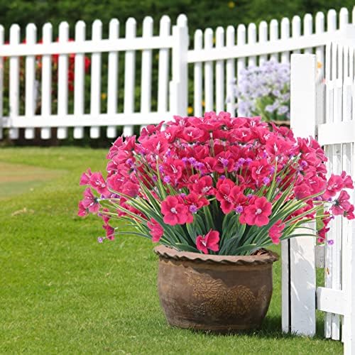 XEOLIAN Red Artificial Flowers UV-Resistant Craftsmanship Bundle