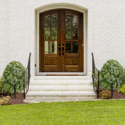 Premium 2-Pack 24 Artificial Cypress Topiaries with Ground Spikes