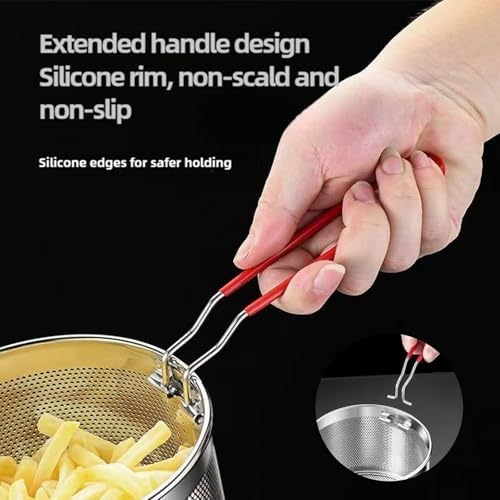 Mirrorless Frying Basket Heatproof Pasta Strainer Efficient and Compact