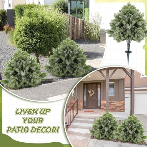 CroBlissful 2-Piece 24 Cedar Tree Topiary Outdoor