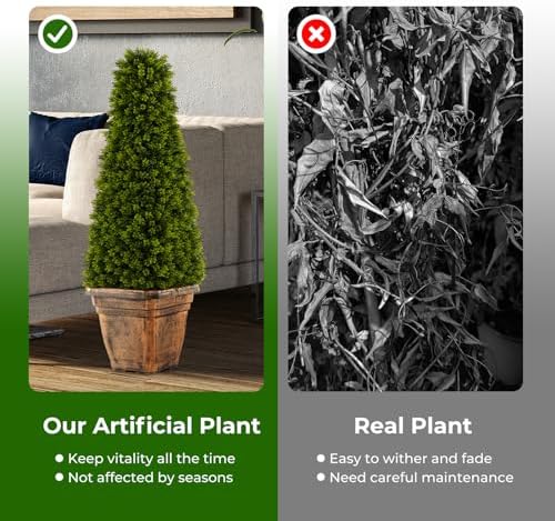 Goplus 3ft Cone Boxwood Topiary 2-Pack